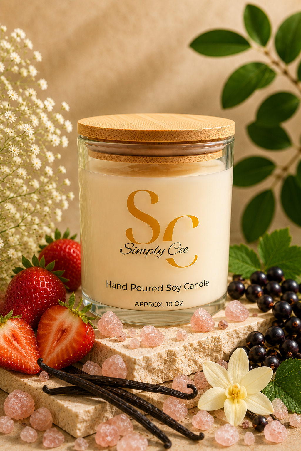 Soy wax scented candle - Pink Love- 10 oz