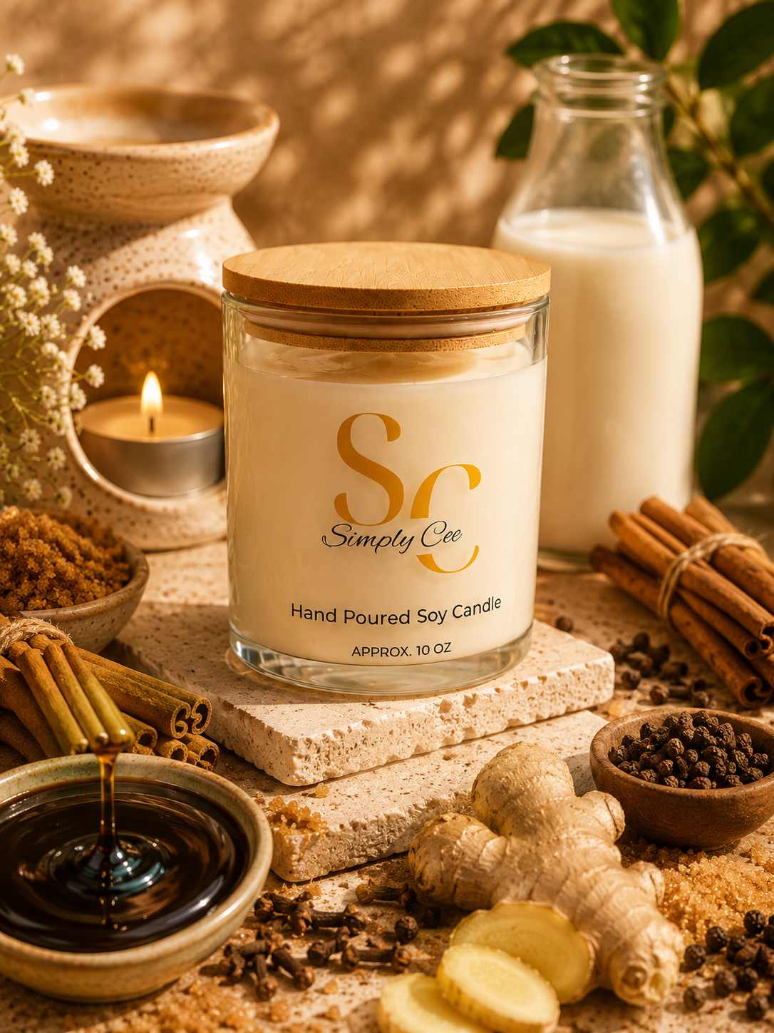 Soy wax scented candle Gingerbread- 10 oz
