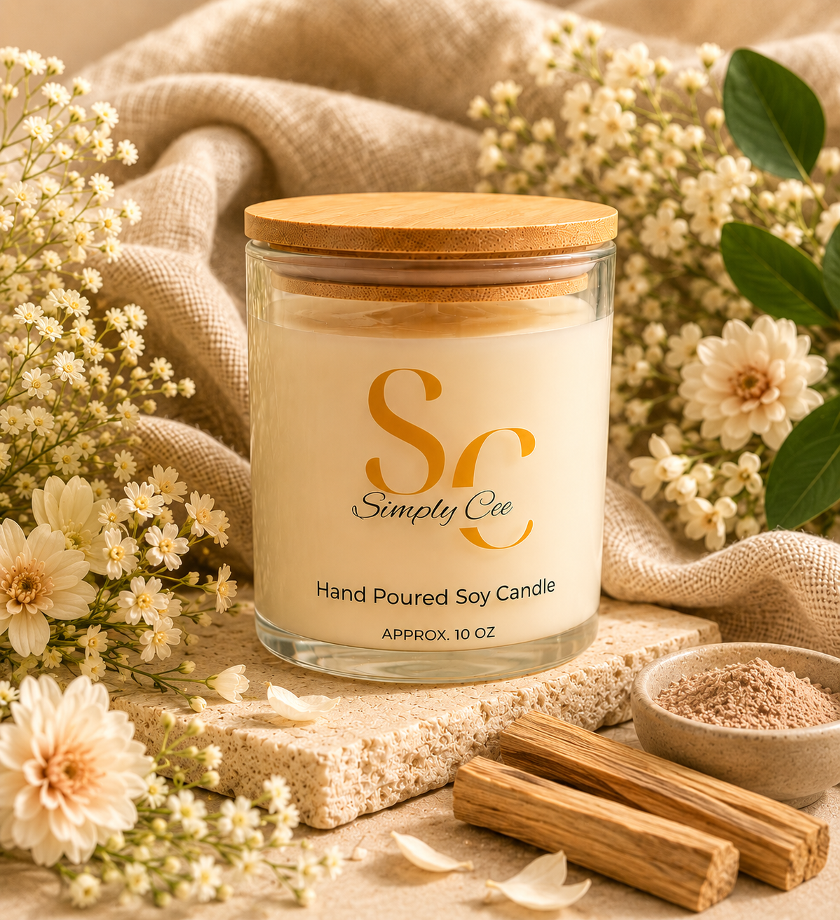 Soy wax scented candle Linen- 10 oz