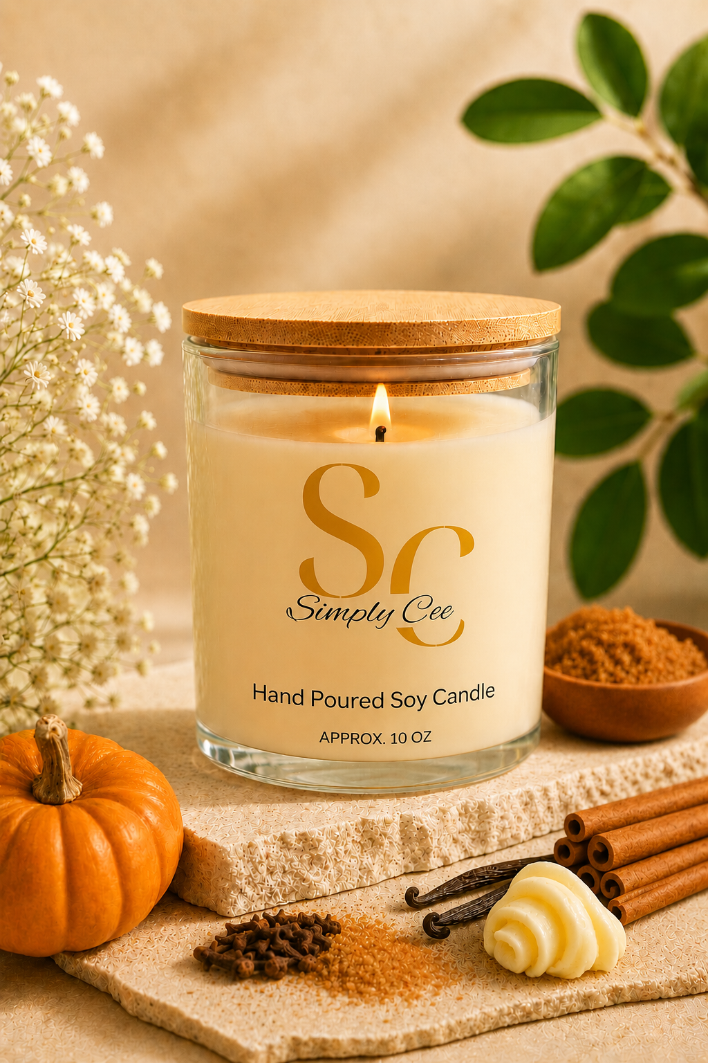 Soy wax scented candle Pumpkin Spice- 10 oz