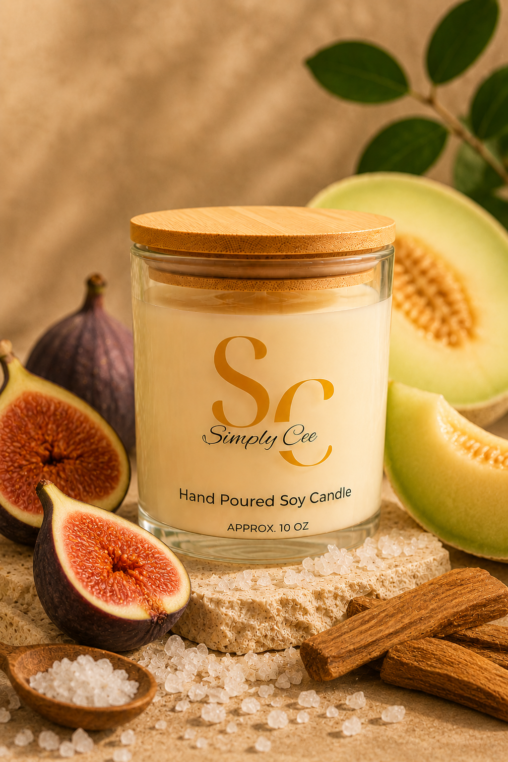 Soy wax scented candle Santal- 10 oz